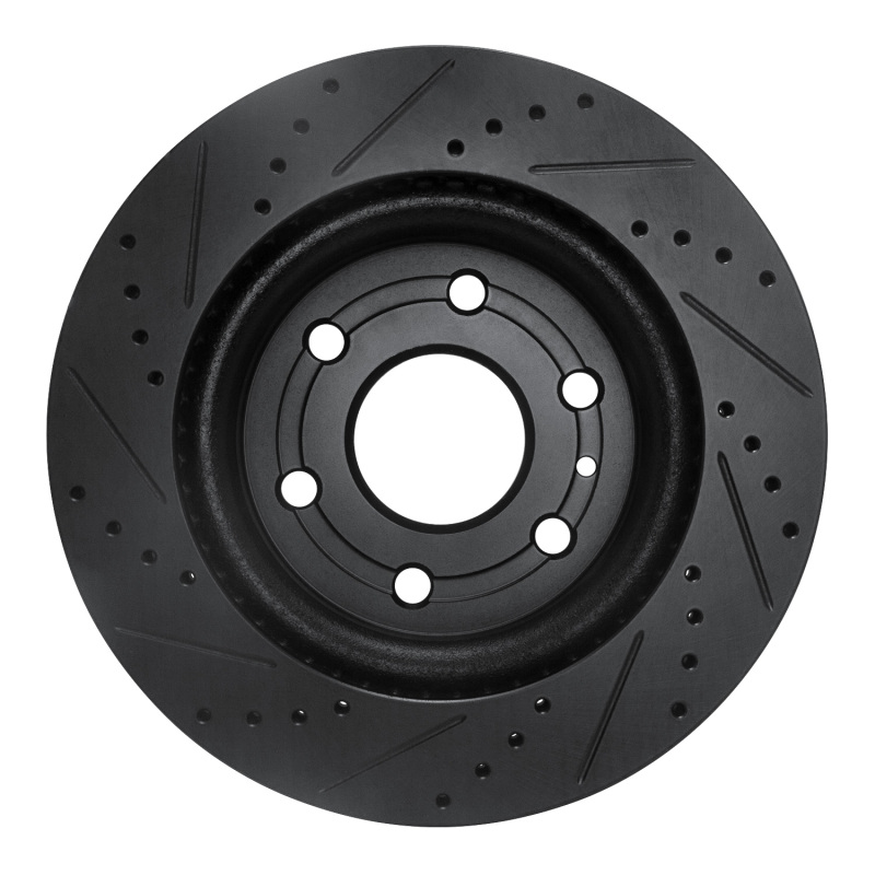 Buick Enclave Brake Rotor (1) - Front Right - R1 Concepts - Drilled & Slotted - Black - `07-`17